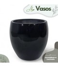 Vaso Pérola Preto Brilho - tamanho -M 41cm em Fibra de Vidro - @allanestevespaisagista
