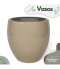 Vaso bege modelo  Pérola - tamanho - M 41cm em Fibra de Vidro - @allanestevespaisagista