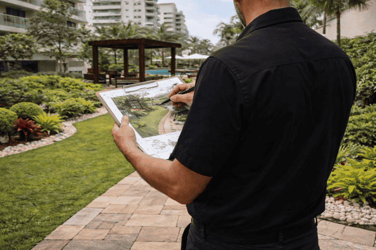 Avaliação técnica e planejamento paisagístico em condomínios da Baixada Santista